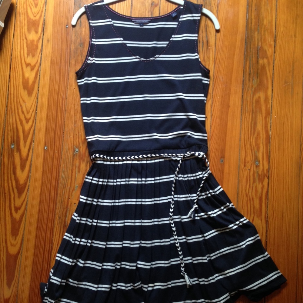 Tommy Hilfiger Navy/White Striped Dress, Size S